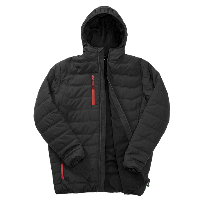 R240X Result Genuine Recycled Black Compass Padded Winter Jacket - Black and Red