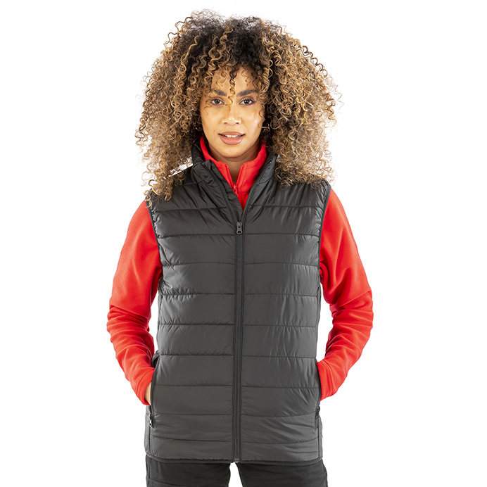 R244X Result Core Promo Padded Bodywarmer - Grey - Front - Model