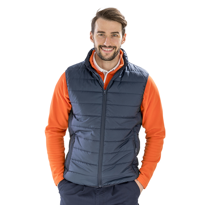 R244X Result Core Promo Padded Bodywarmer - Navy - Front - Model