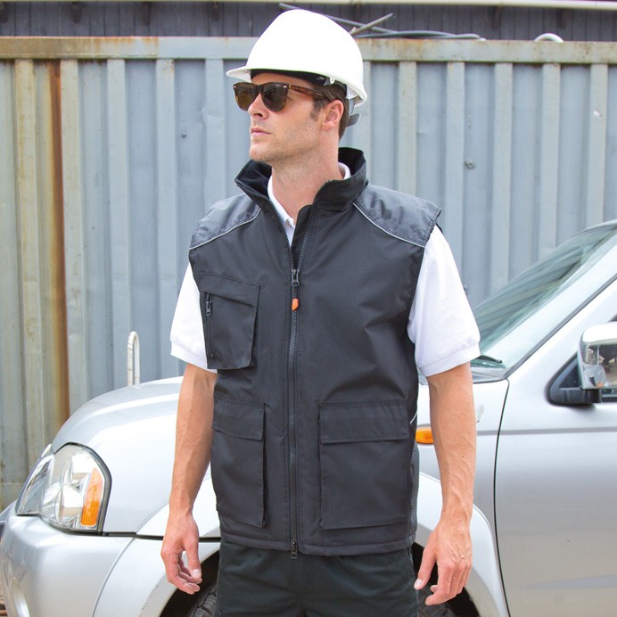 R306X Result Work-Guard Vostex Bodywarmer - Navy - Front - Model