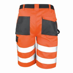R328X Result Safe-Guard Safety Cargo Shorts - Orange - Rear
