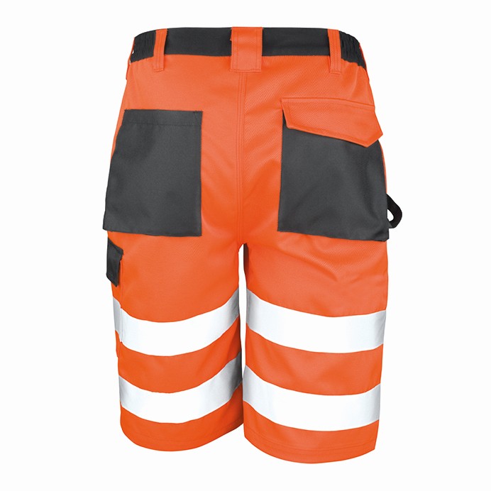 R328X Result Safe-Guard Safety Cargo Shorts - Orange - Rear