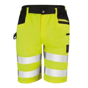 R328X Result Safe-Guard Safety Cargo Shorts - Front - Yellow