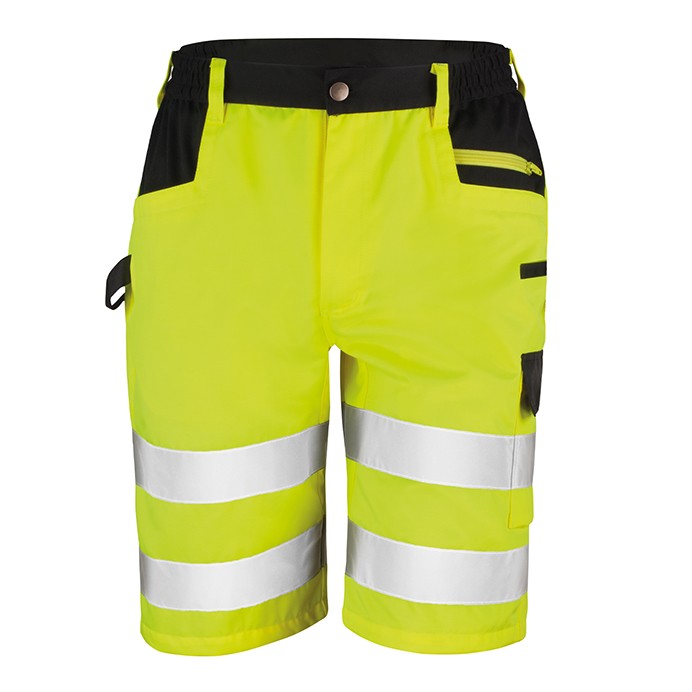 R328X Result Safe-Guard Safety Cargo Shorts - Front - Yellow