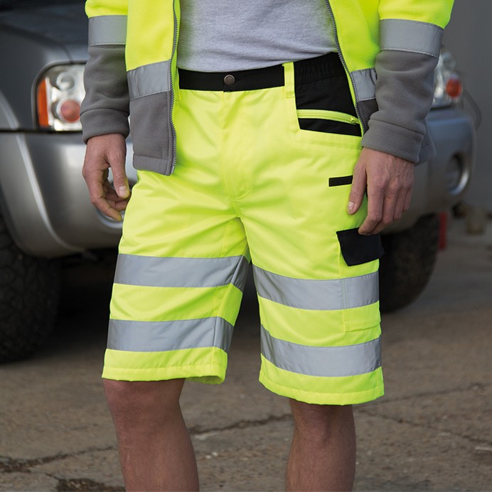 R328X Result Safe-Guard Safety Cargo Shorts - Yellow - Front