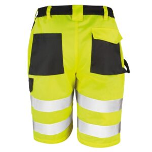 R328X Result Safe-Guard Safety Cargo Shorts - Yellow - Rear