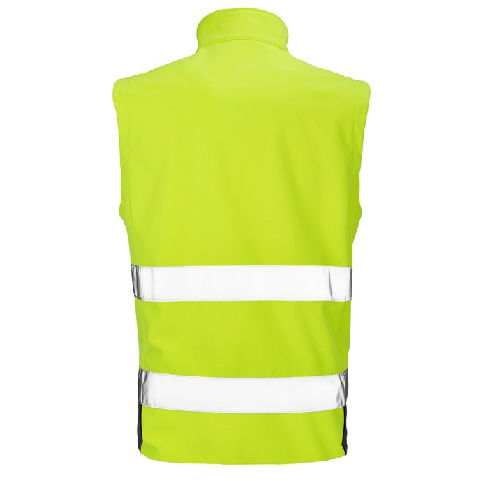 R451X Result Safe-Guard Printable Safety Softshell Gilet - Yellow - Rear