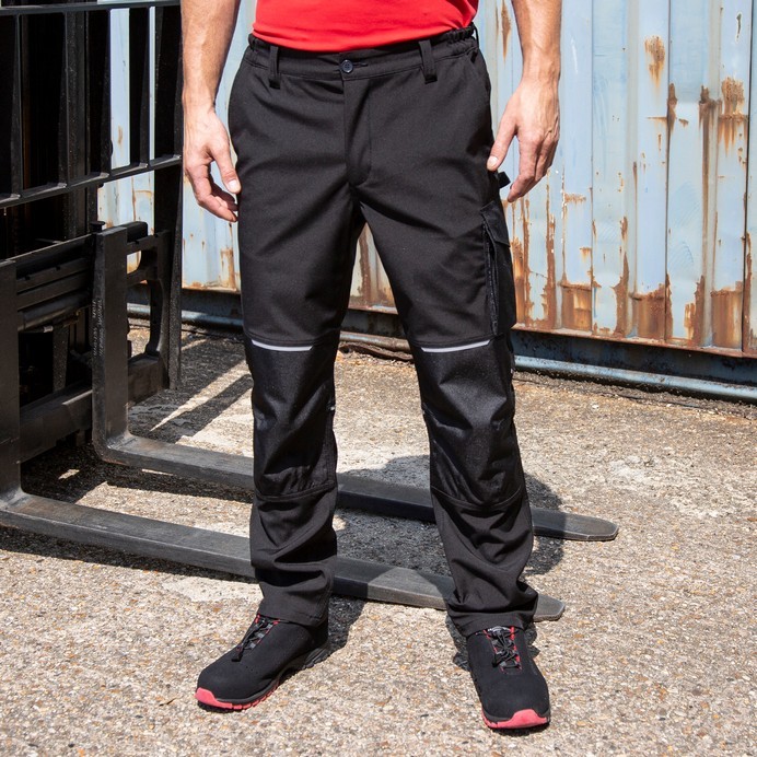 R473X Result Work Guard Slim Softshell Work Trouser - Front - Model