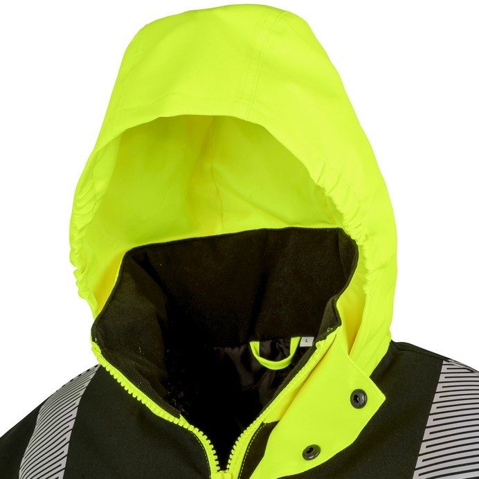 R475X Result Work-Guard Extreme Tech Printable Softshell Safety Coat - Yellow - Hood