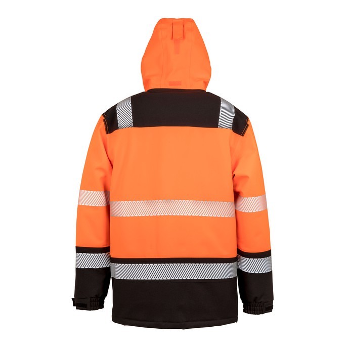 R475X Result Work-Guard Extreme Tech Printable Softshell Safety Coat - Orange - Rear