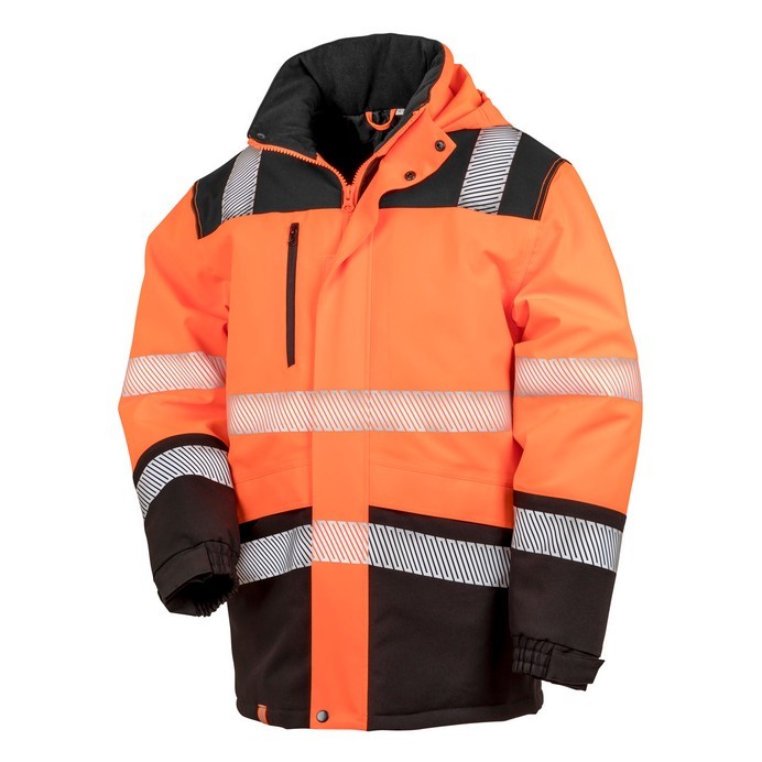 R475X Result Work-Guard Extreme Tech Printable Softshell Safety Coat - Orange - Front