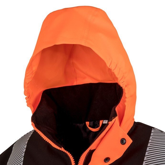 R475X Result Work-Guard Extreme Tech Printable Softshell Safety Coat - Orange - Hood