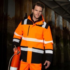 R475X Result Work-Guard Extreme Tech Printable Softshell Safety Coat - Orange - Front - Model