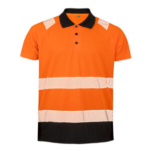 R501X Result Genuine Recycled Safe-Guard Safety Polo Shirt - Orange - Front