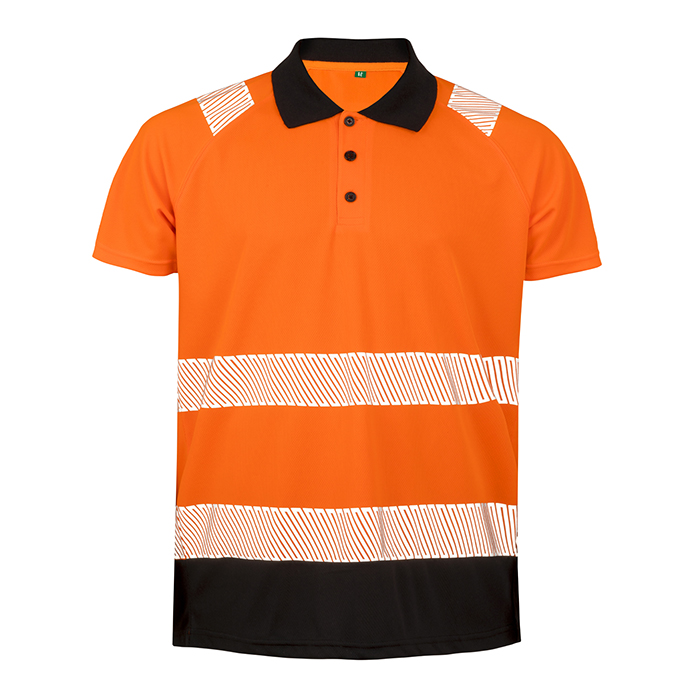 R501X Result Genuine Recycled Safe-Guard Safety Polo Shirt - Orange - Front