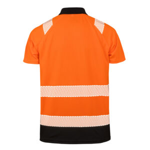 R501X Result Genuine Recycled Safe-Guard Safety Polo Shirt - Orange - Rear