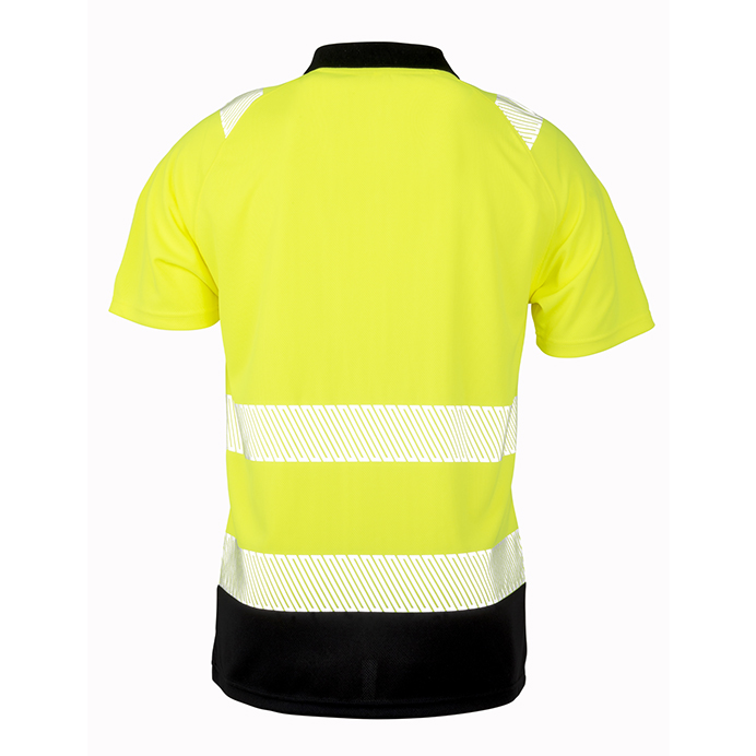 R501X Result Genuine Recycled Safe-Guard Safety Polo Shirt - Yellow - Rear