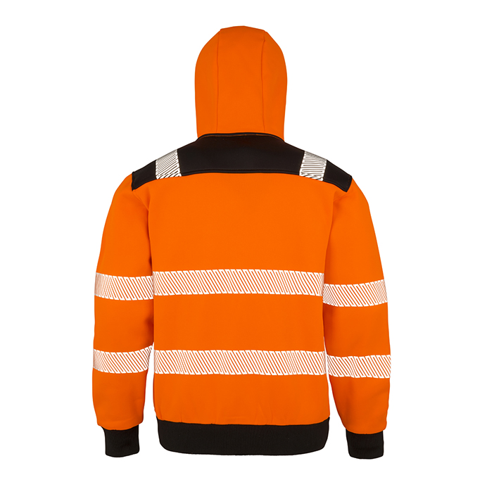 R503X Result Genuine Recycled Safe-Guard Recycled Sweat Hoody - Orange - Rear