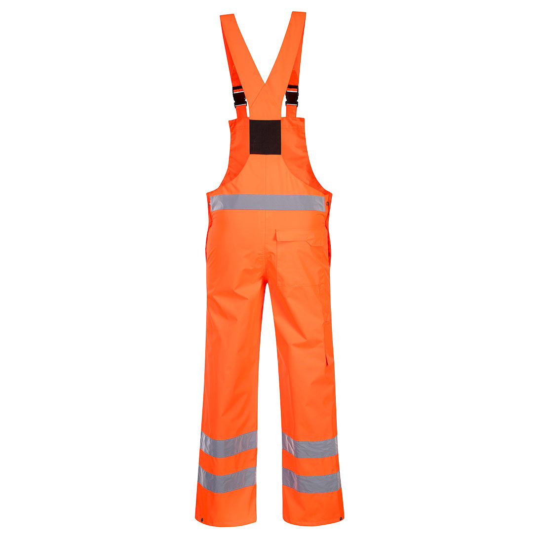 Portwest S388 Hi Vis Breathable Rain Bib and Brace - Orange - Rear