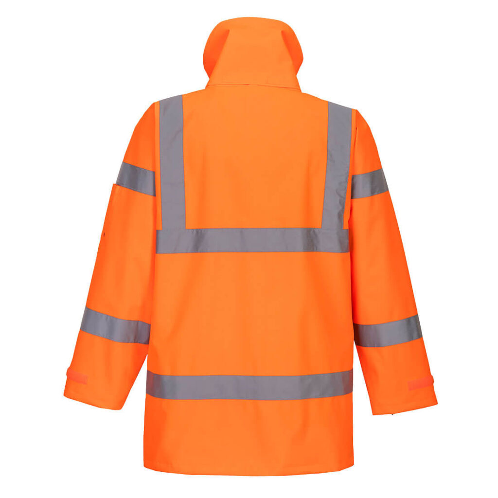 Portwest S590 Hi-Vis Extreme Rain Jacket - Orange - Rear