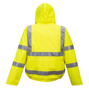 Portwest S773 Bizflame Rain Hi-Vis Antistatic FR Bomber Jacket - Yellow - Rear