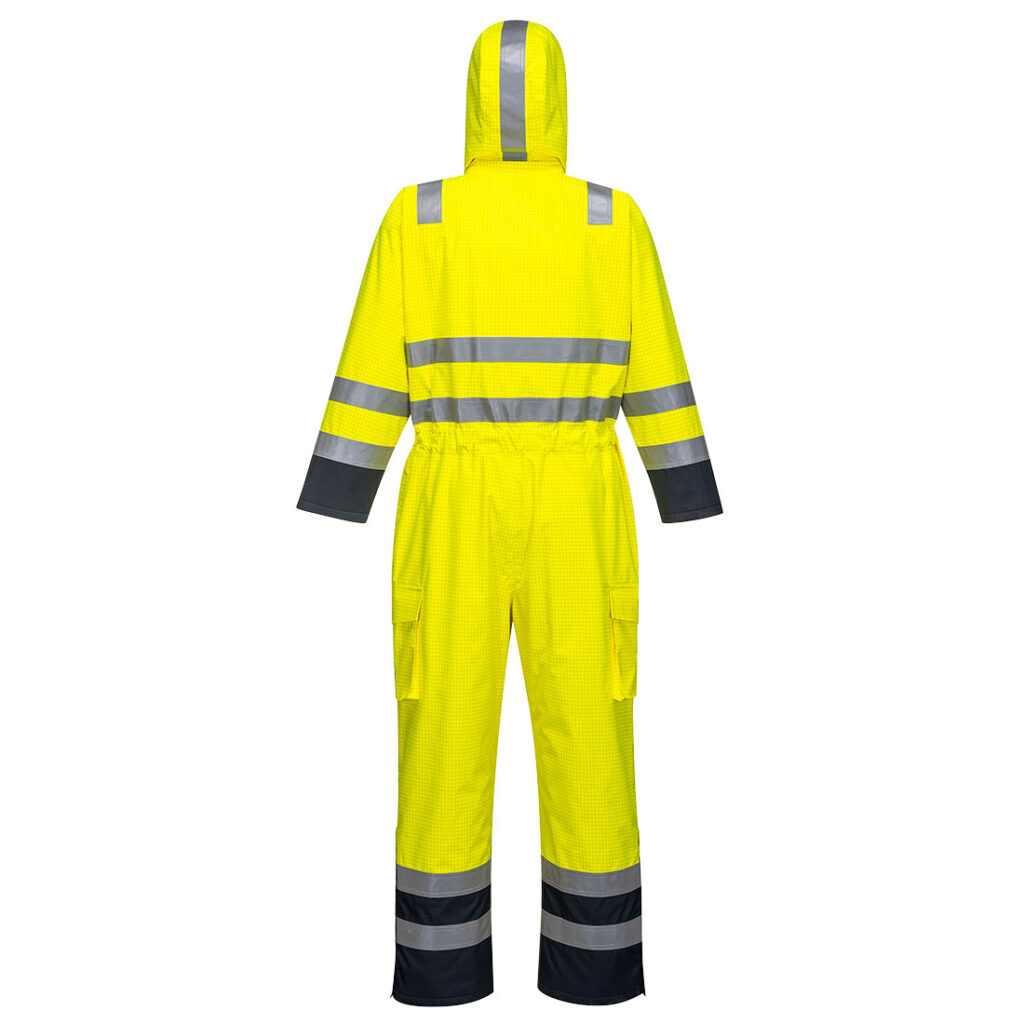 Portwest S775 Bizflame Rain Hi-Vis Multi Coverall - Yellow - Rear
