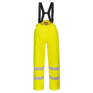 Portwest S781 Bizflame Rain Lined Hi-Vis Antistatic FR Trousers - Yellow - Front