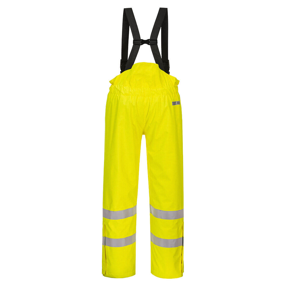 Portwest S781 Bizflame Rain Lined Hi-Vis Antistatic FR Trousers - Yellow - Rear