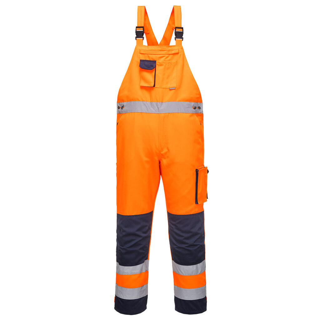 Portwest TX52 Dijon Hi Vis Contrast Work Bib and Brace - Orange