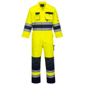 Portwest TX55 Nantes Hi Vis Contrast Work Coverall - Yellow/Navy