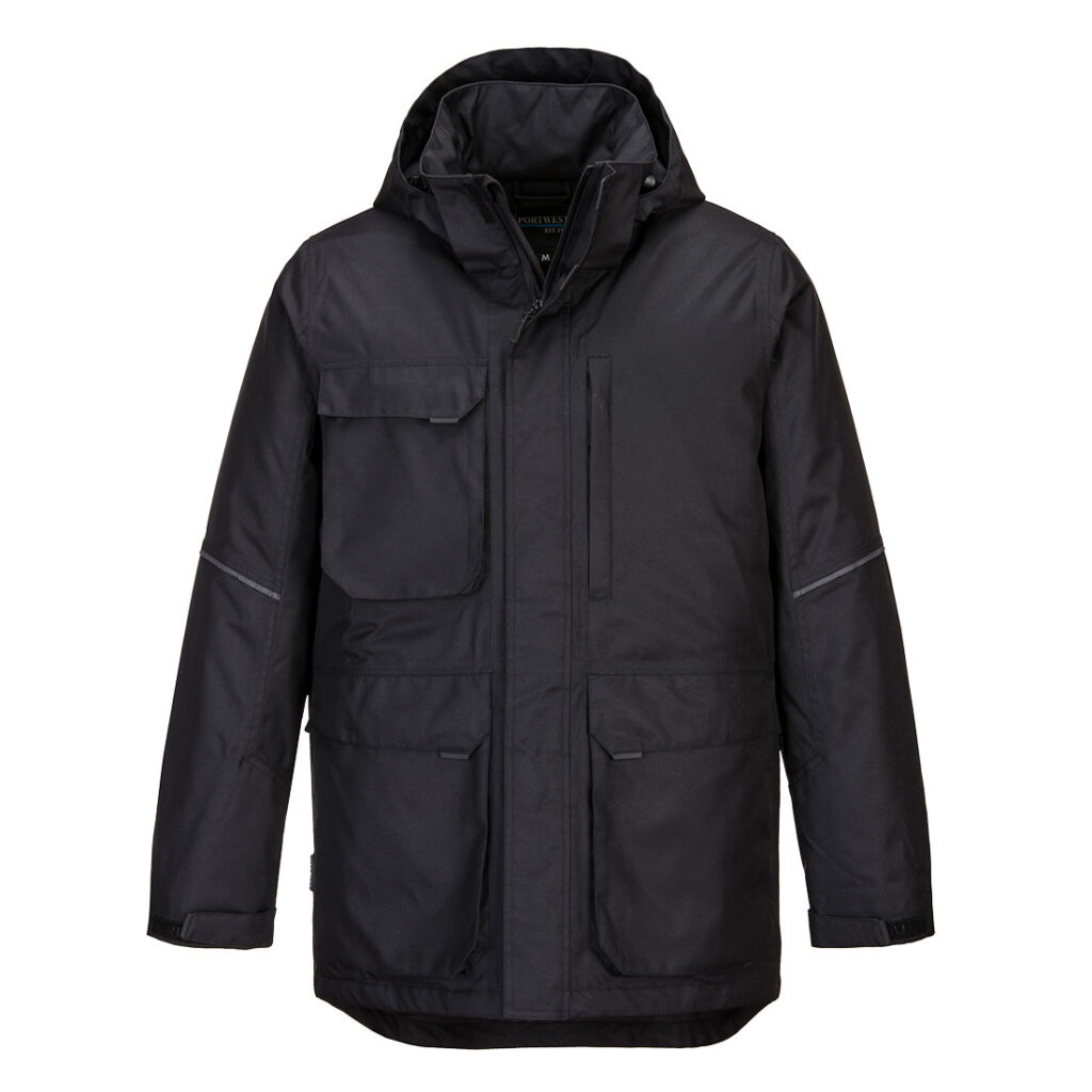 Portwest KX360 KX3 Parka Jacket - Black - Front