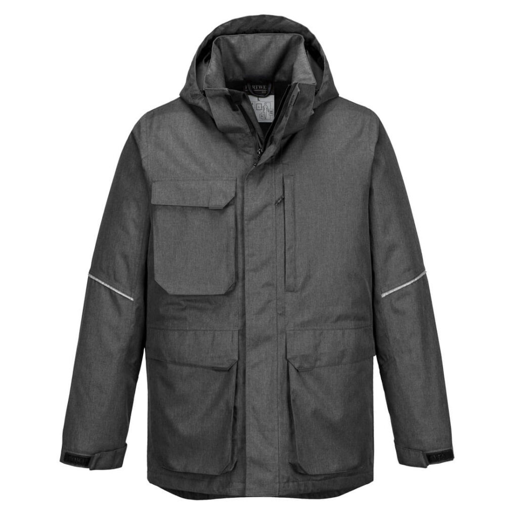 Portwest KX360 KX3 Parka Jacket - Grey - Front