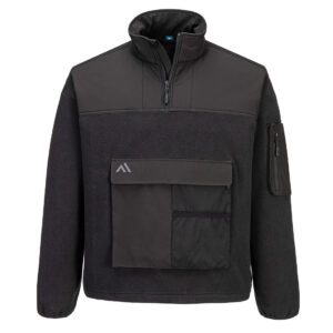 Portwest KX378 KX3 1/4 Zip Fleece - Black - Front