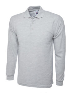 Uneek UC113 Long Sleeve Classic Polo Shirt - Grey