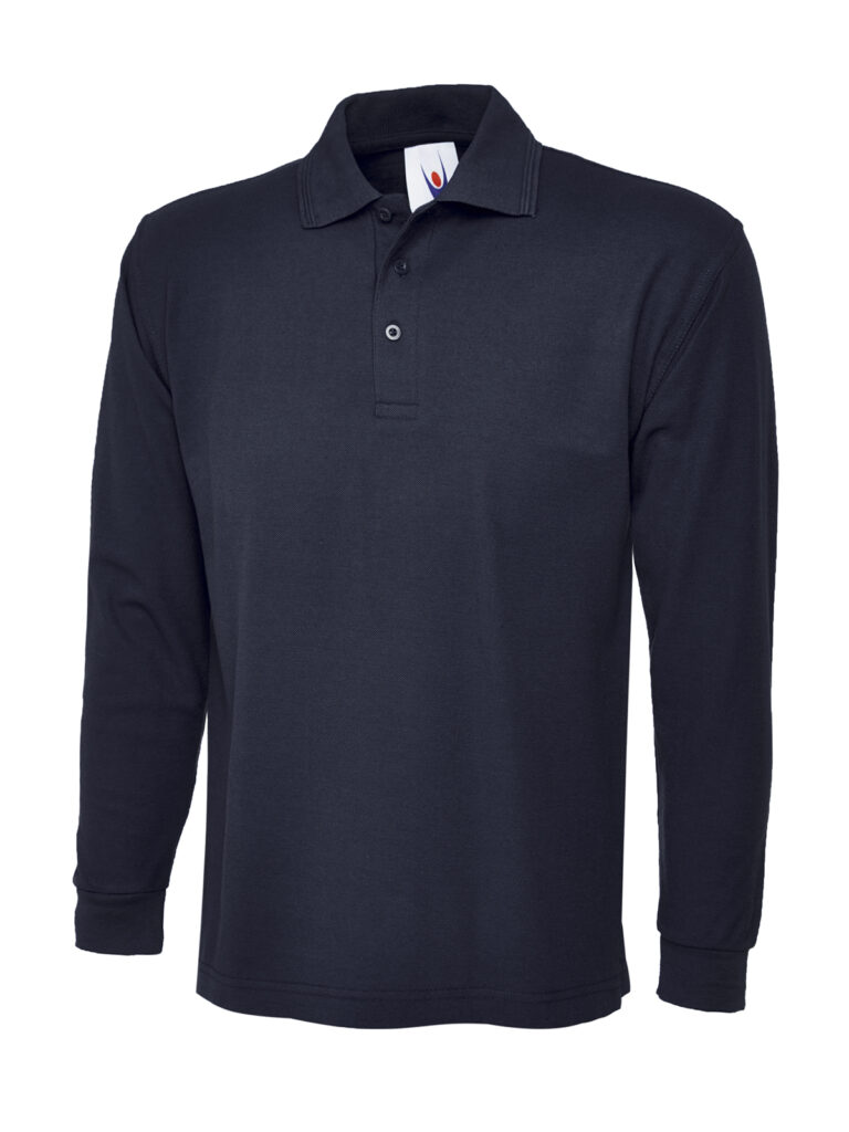 Uneek UC113 Long Sleeve Classic Polo Shirt - Navy