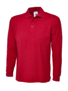 Uneek UC113 Long Sleeve Classic Polo Shirt - Red