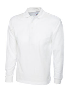 Uneek UC113 Long Sleeve Classic Polo Shirt - White
