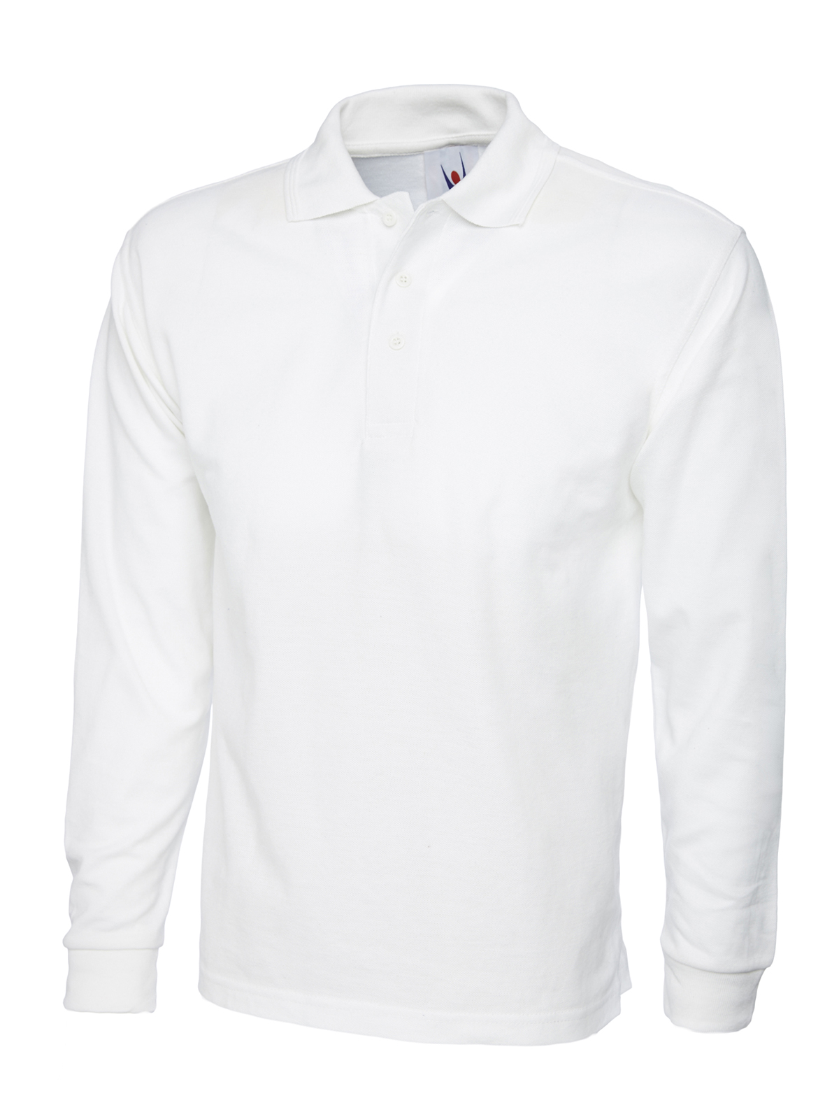 Uneek UC113 Long Sleeve Classic Polo Shirt - White