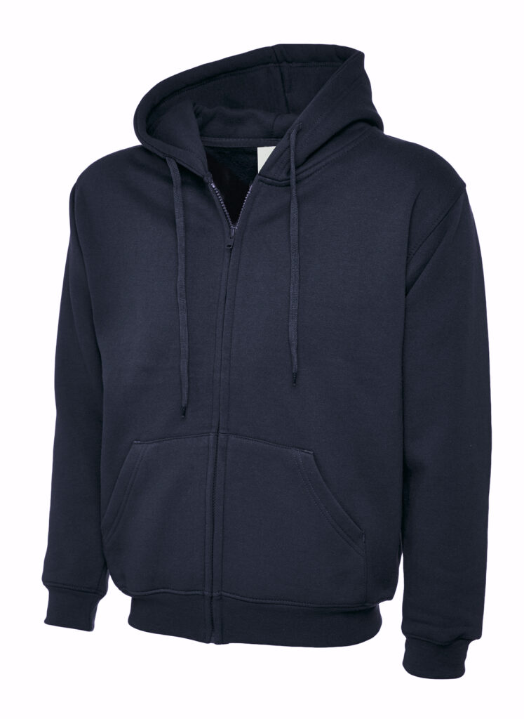 Uneek UC504 Adults Classic Full Zip Hooded Sweatshirt - Navy