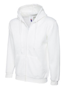 Uneek UC504 Adults Classic Full Zip Hooded Sweatshirt - White