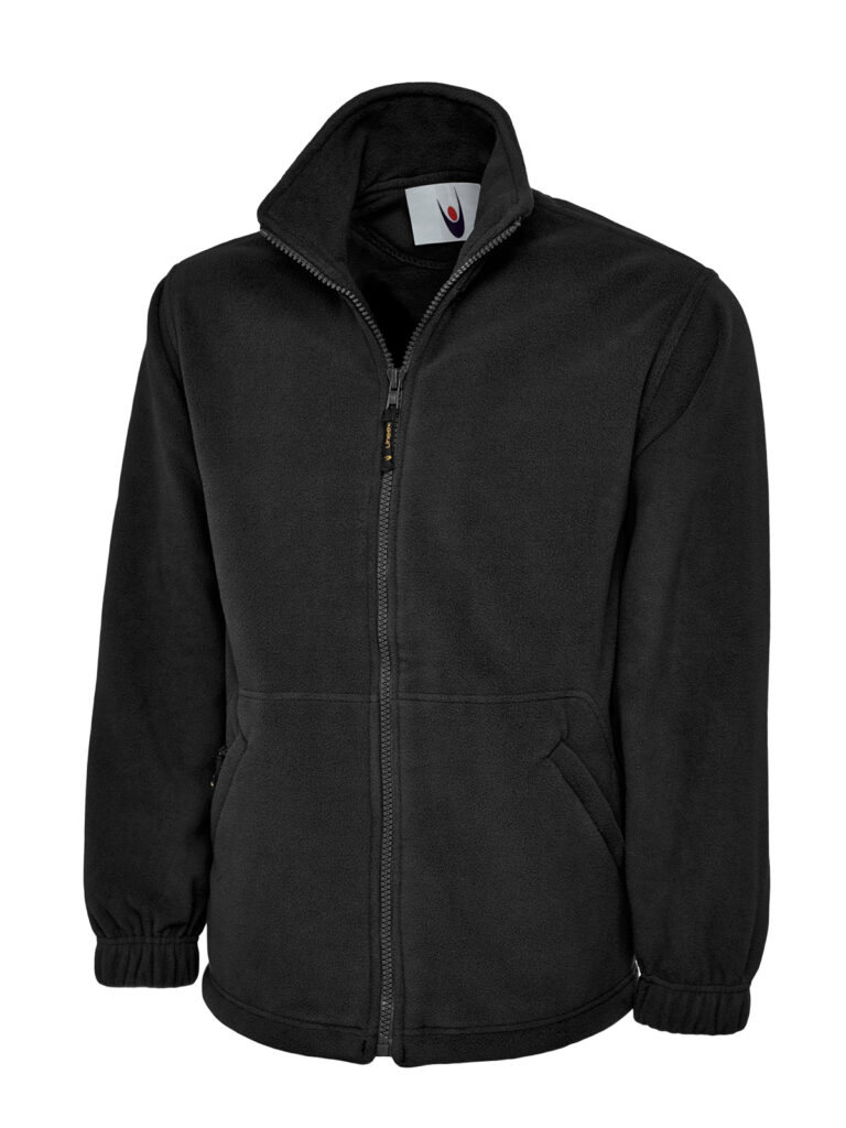 Uneek UC601 Heavyweight Full Zip Fleece Jacket - Black