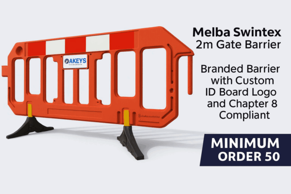 2m Chapter 8 Pedestrian Barrier – Custom Branded with Company Logo – Minimum Order 50