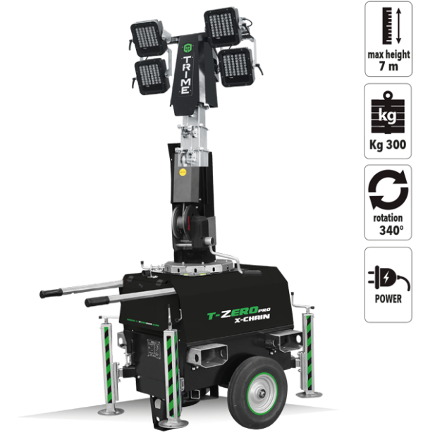 Trime X-CHAIN 4×160W 230V Plug-In LED Lighting Tower