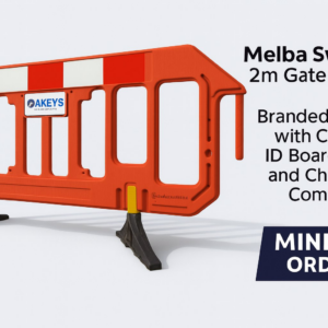 2m Chapter 8 Pedestrian Barrier – Custom Branded with Company Logo – Minimum Order 50