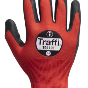 Traffi TG1125 Lightweight Nitrile Foam Cut Level 1 Safety Glove - Pack of 10