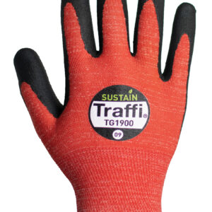 Traffi TG1900 Sustain rPET Biodegradable Cut Level A Safety Glove - Pack of 10