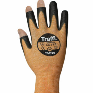 Traffi TG3220 X-DURA 3 Digit PU Cut Level B Safety Glove - Pack of 10