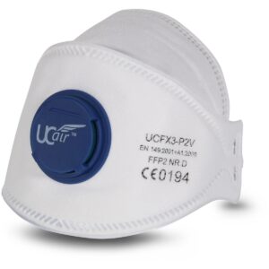 UCi UCFX3-P2V X3 Series FFP2 Valved Tri-Fold Disposable Masks - Box of 10
