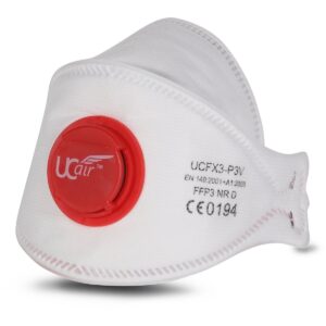 UCi UCFX3-P3V X3 Series FFP3 Valved Tri-Fold Disposable Masks - Box of 10
